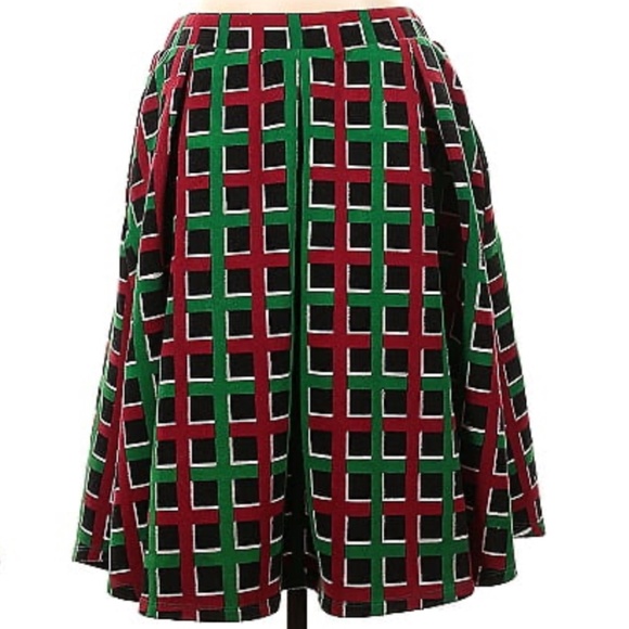 Lularoe Women’s Madison Multi Holiday Design Full Pleated A-line Skirt Sz-XL - Picture 1 of 6